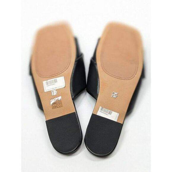 NWOB DKNY Women's Doretta Black Square Toe Slide Sandals Size 7 (MSRP $120) - Picture 7 of 9